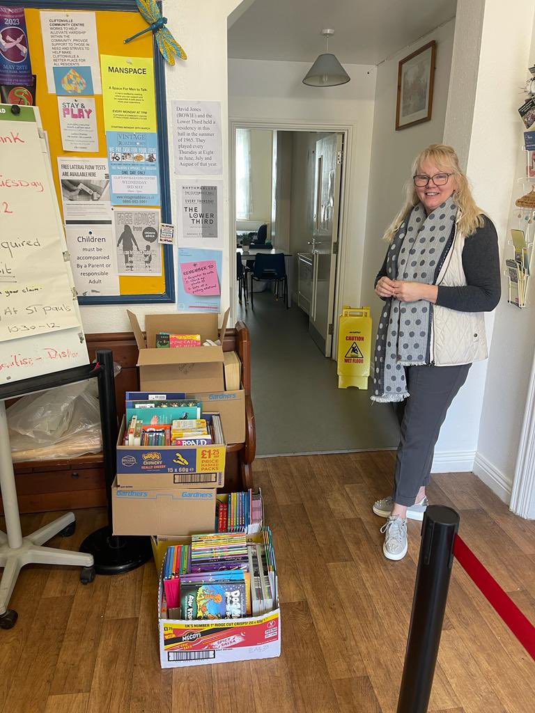 A quick snap from when we delivered boxes and boxes of books to Cliftonville Community Centre! 🥳 thank you to everyone who bought a book to pay forward or who donated money for children’s books. They were very happy 🥰🥰🥰