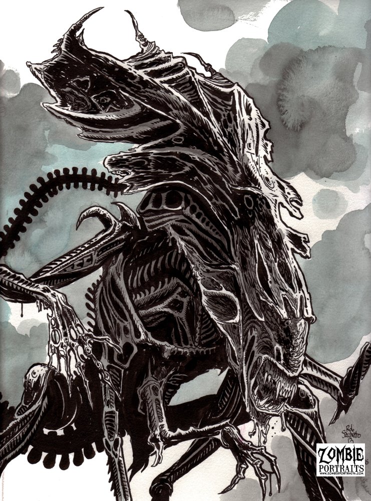 ZombiePortraits's tweet photo. HAPPY ALIEN DAY!!! Super violent, will turn your chest cavity into a womb, acid for blood, what's not to love!? 🙂 #alien #AlienDay #zombie #alienzombie #zombieart #zenomorph #zombieartist https://t.co/4COunYojwR