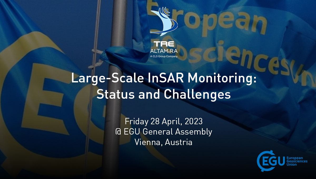 #InSAR is a key tool for #widearea #grounddeformation #mapping, allowing synoptic views of #displacement phenomena over thousands, or even millions, of sq. km. TREA’s #RandD manager presents “Large-Scale InSAR Monitoring: Status and Challenges” tomorrow at #EGU23 @EuroGeosciences