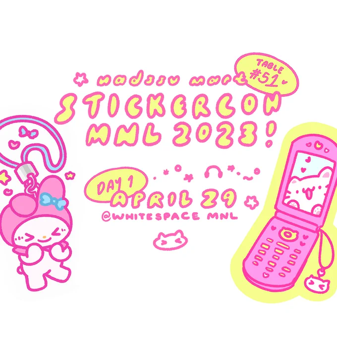 see ya at stickercon! •°(*¯︶¯*)! 
my first booth EVERRR i am so excited 🥹💕🍒🎀‼️
#stickerconmnl2023 