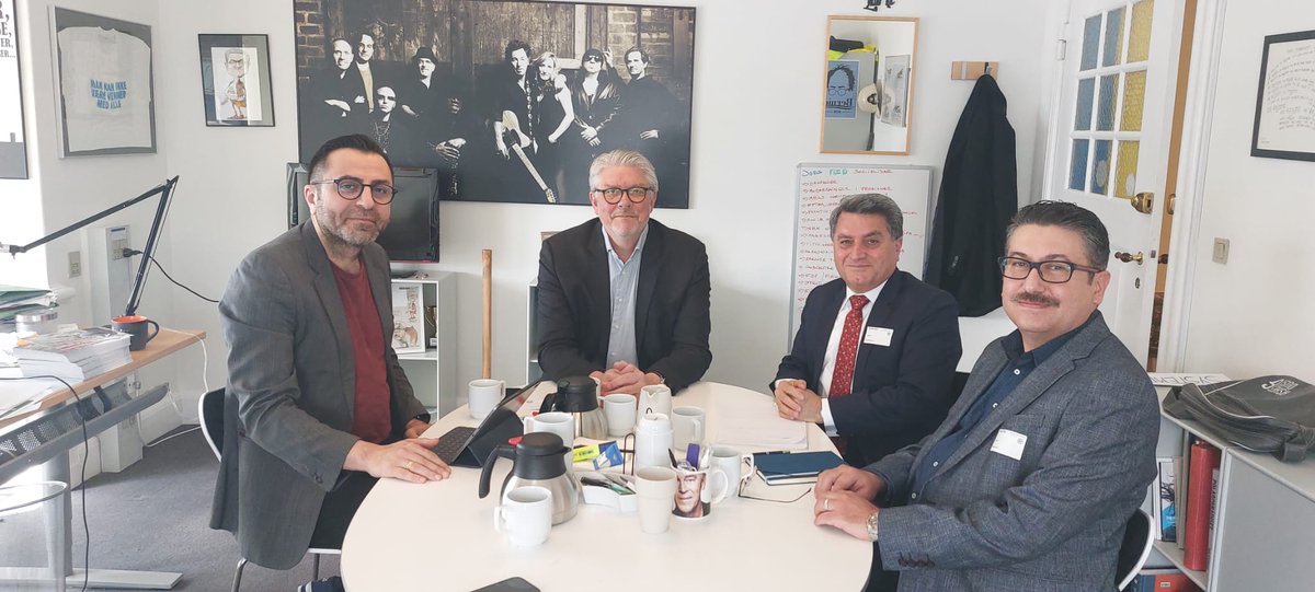 abdulkarimomar1's tweet photo. Today, it was an honour meeting a SF Green Left Party delegation, Mr Karsten Hønge VP of Danish Parliament and Mr @SerdalBenli, the Party’s Foreign Relations Official, inside Danish Parliament. We discussed latest developments in NES and the challenges facing AANES.@khoenge https://t.co/Ko9W0K2oUK