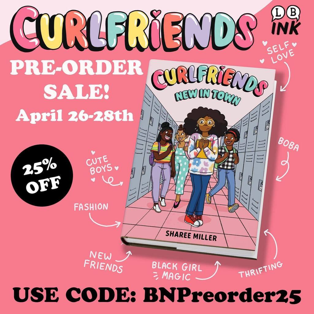 Curlfriends: New in Town comes out October 10,2023 but you can preorder it today! Use code BNPreorder25 to get 25% off at @barnesandnoble This deal is only until the 28th! Preorder today! 💖😆😆 instagr.am/p/Crf-XFTurxZ/