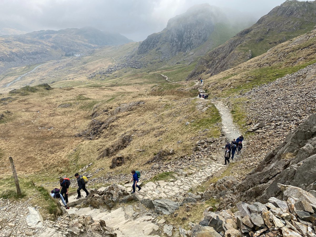 AdventuresAtRBC's tweet photo. Last weekend, 18 intrepid Year 12’s successfully completed the notorious Snowdon 6 Challenge - 40km and 2750m of ascent over 19 hours. This has never been done by a school group before. Reading Blue Coat School has made history! Fantastic effort and well done! https://t.co/xGk64gsfEP