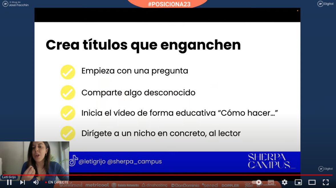 llunaonline's tweet photo. 🔝 Aprendiendo sobre #TikTok con @Letigrijo en #Posiciona23 https://t.co/Ip9Zx88E3x