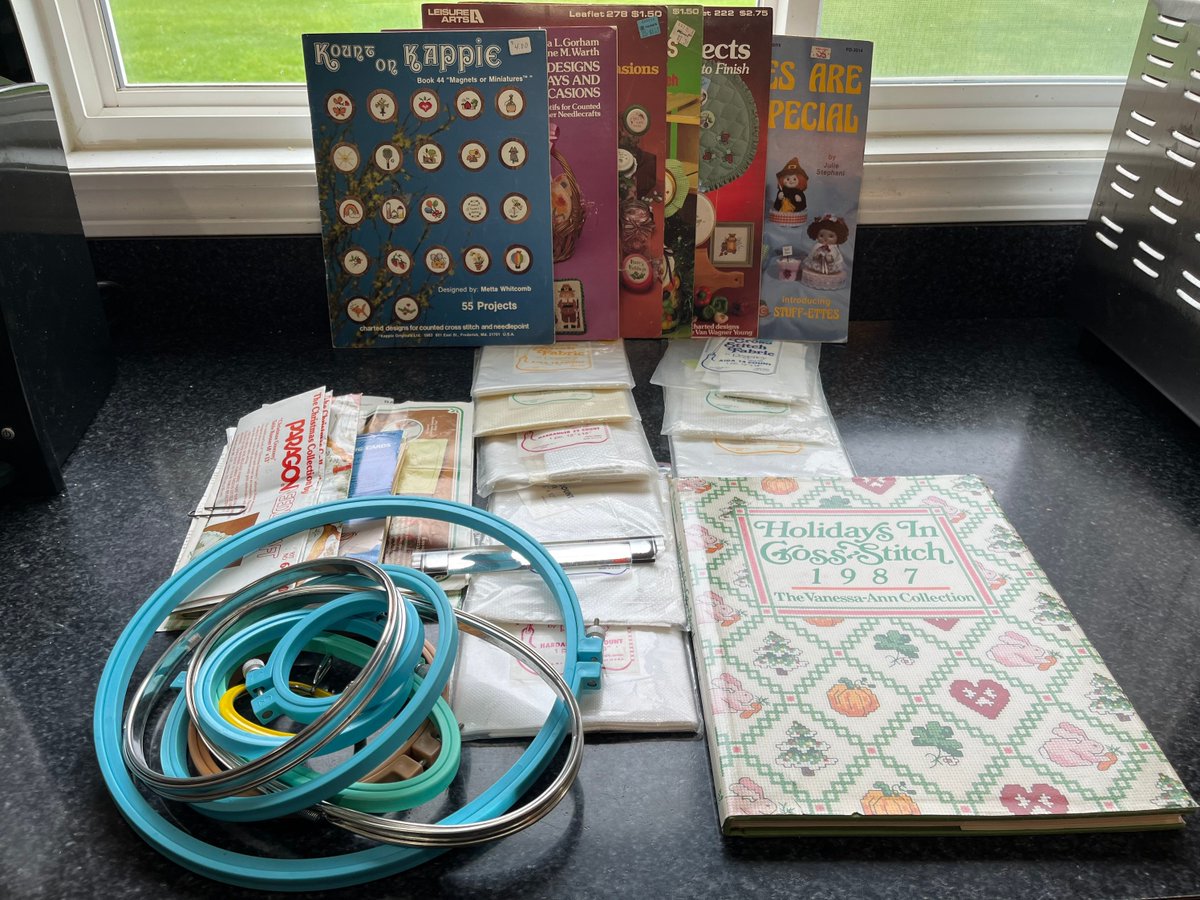 zetsvintage's tweet image. Excited to share the latest addition to my #etsy shop: Vtg Embroidery Package Lot Of Cross Stitch Fabric Books Patterns Hoops Magnifier Holiday &amp;amp; 1987 Cross Stitch Book etsy.me/41MidVG #kitchendining #lotofembroidery #vintageembroidery #vtgcrossstitch #crosssti