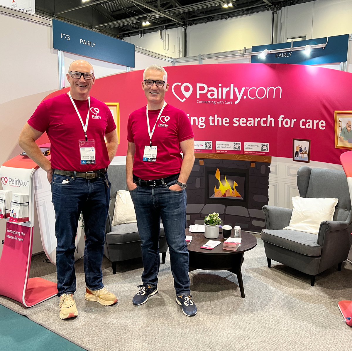 Our co-creators, Will and Mark are happy to be at the @ResHomeCareShow at @excellondon. 

Come to F73 and find out how Pairly is reimagining the search for care.
#healthpluscare #healthpluscareshow #carehome #careathome #residentialhome #careprovider