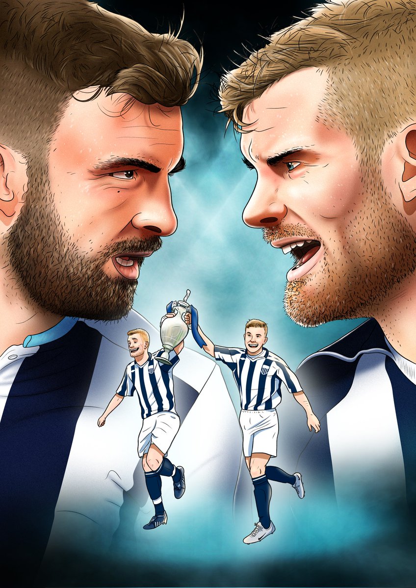 liamillustrates's tweet photo. With tonight being our 5000th league game, what better time than to reminisce about two of the best to pull on the striped shirt 🔵⚪️ #brunty #mozza https://t.co/Z6Jjj3qfiN