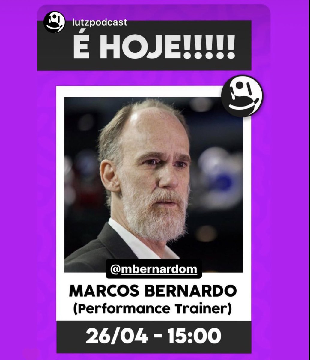Pessoas. 

Hoje as 15 horas estarei no Lutz podcast no YouTube trocando uma ideia sobre carreira e performance. Se puderem colar vou ficar feliz em ter vocês por lá ! 

#StrongBrain <a href="/lutzlobo/">Lutz</a>