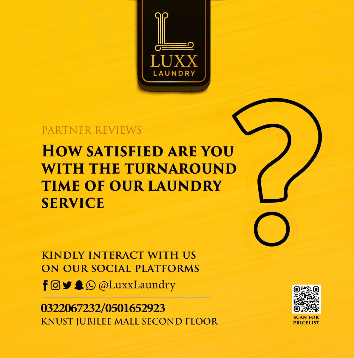 LuxxLaundry's tweet photo. For an improved service delivery, share with us your thoughts?
@luxxlaundry
#HelpUsToServeYouBetter
#LuxxPartnerServiceReview
#Luxxcare
#AbsoluteQualityEverytime https://t.co/6m1znYBHb6