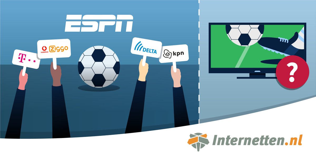 Internetproviders VodafoneZiggo, KPN, Delta en T-Mobile willen de live uitzendrechten van #Eredivisie voetbal overnemen van #ESPN. 8 mei weten we het! Wat verandert er voor de voetbalfans als dit doorgaat? 👉 bit.ly/3NhDa6s