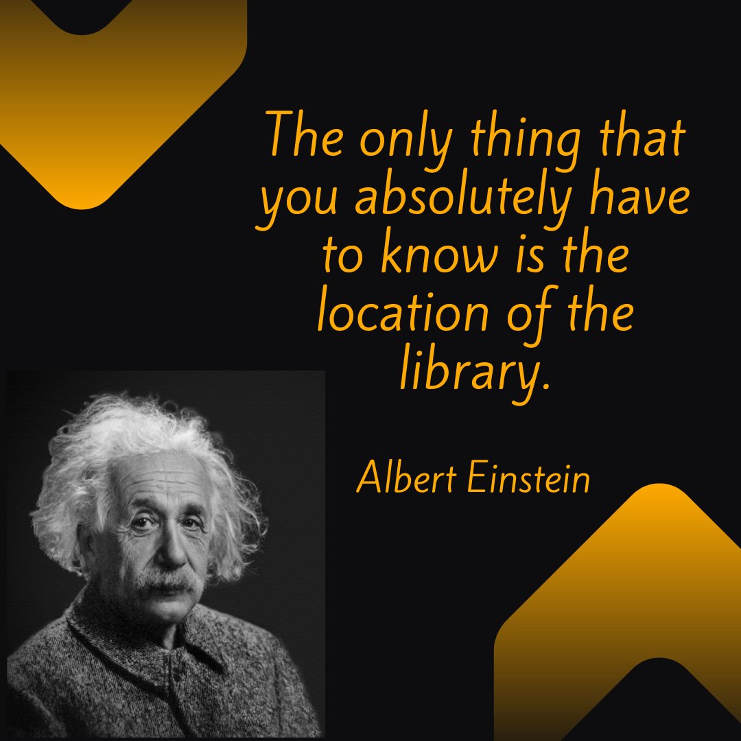 It's #NationalLibraryWeek!  What's your favorite quote about libraries? Here is one of my favorites from Albert Einstein. ✅ out the Padlet about what FZE students &amp; staff like about our library. If you are an FZE Lion, add to the Padlet! padlet.com/jjamieson/scho…  #MoreToTheStory