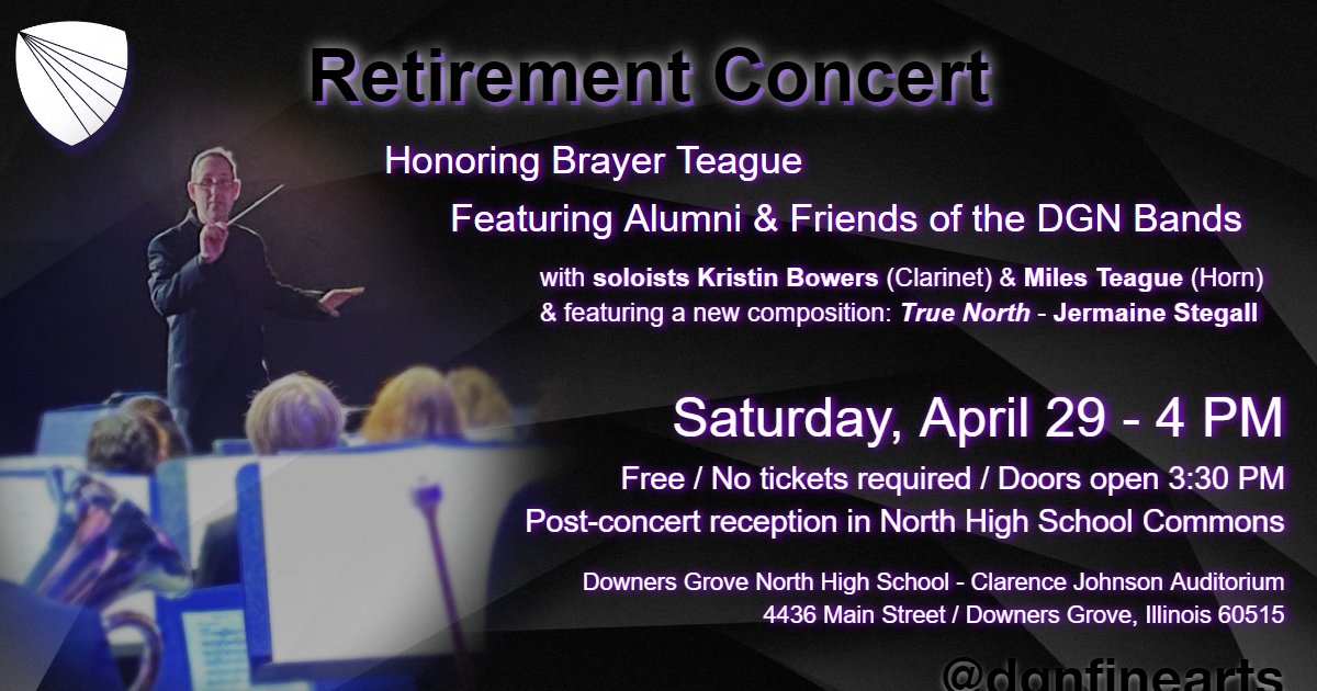 DGN Alumni & Friends Band Concert - Saturday Afternoon!: Please join the musicians of the DGN Alumni & Friends Band on Saturday, April 29, 2023 for a concert honoring Brayer Teague's retirement and his 30-year tenure at… dlvr.it/Sn63ht @DGNFineArts #99Learns #WeAreDGN