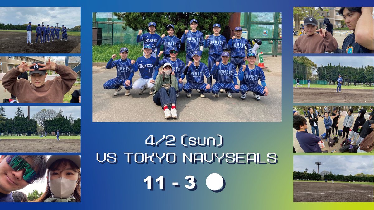 OB99608687's tweet photo. 4月🍡🌸
\ 4月の試合結果 /

だんだんと野球がやりやすい気温になってきた4月！
皆、それぞれ新年度スタートさせ、
忙しそうですが
毎週野球ができることに感謝です☺️

さあ〜それぞれの目標に向かって
5月からも頑張っていきましょう‼️
勝ちまくるぞ〜☝️☝️ https://t.co/VyVpSZ4XNm