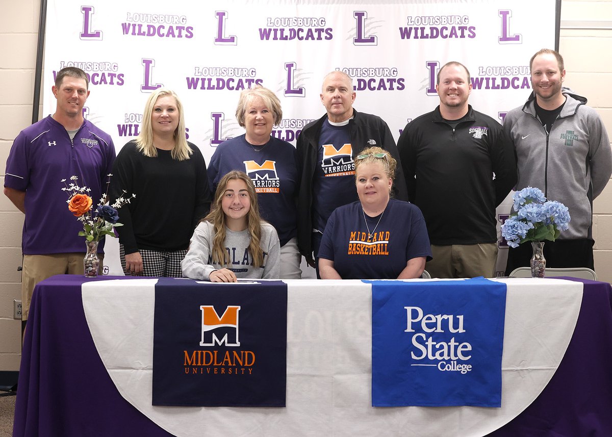 It was a busy morning at Louisburg High School as senior Delanie Tally also made her college choice official today. In front of family and friends at LHS, Tally signed to play basketball for Midland University next season. Congrats <a href="/TallyDelanie/">Delanie Tally</a>!
