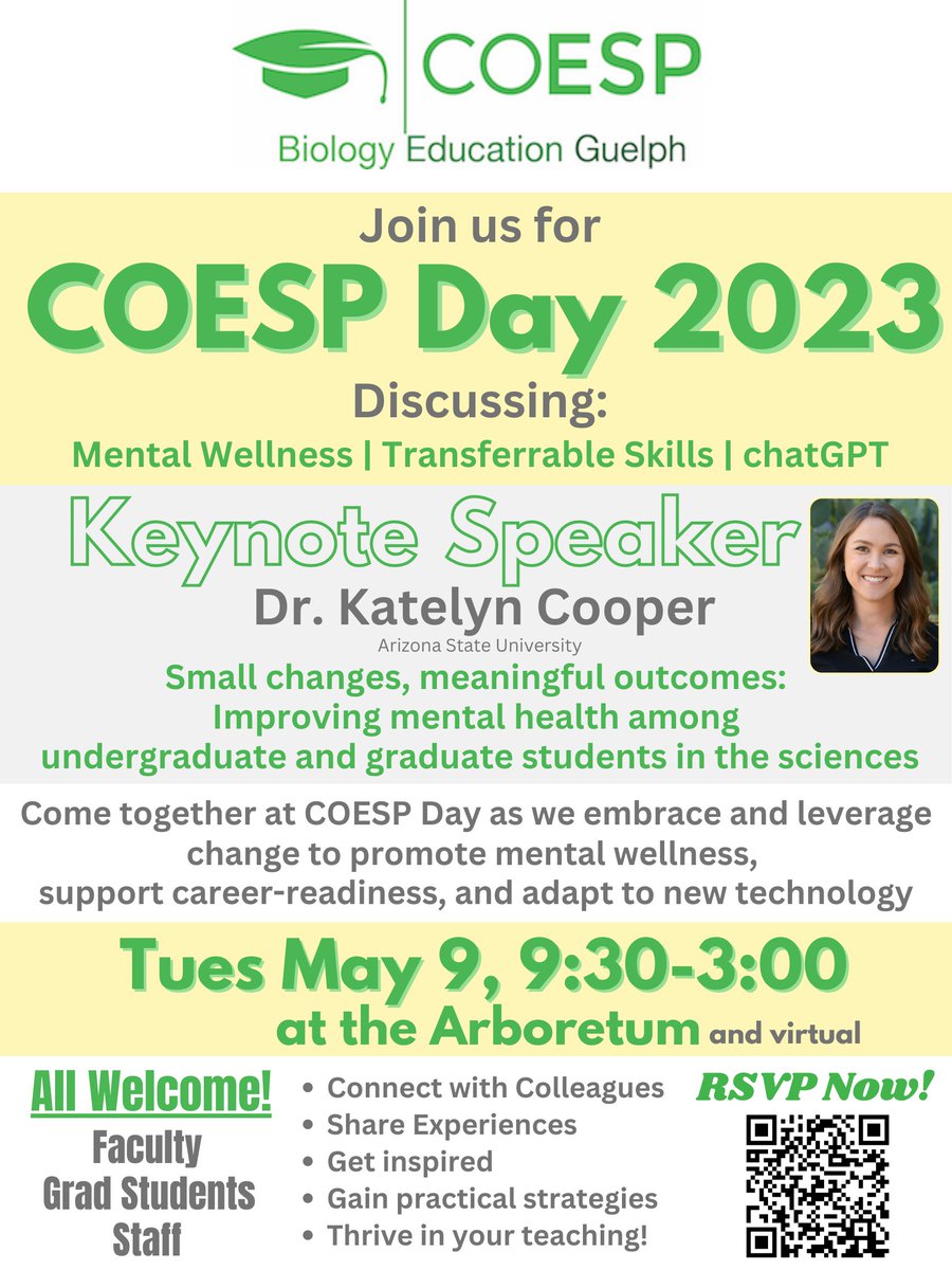 uogcoesp (@uogcoesp) on Twitter photo COESP Day 2023! Mental Wellness, chatGPT, and Transferrable Skills supporting students' bridge to employment, join the conversation! Tues May 9, 9:30-3, UoG Arboretum, Register:
uoguelph.eu.qualtrics.com/jfe/form/SV_9E…
<a href="/UofG_MCB/">MCB at UofG</a> <a href="/UofG_HHNS/">HHNS at UofG</a> <a href="/IntUGrativeBiol/">Integrative Biology</a> @PseerUofG <a href="/GTCUofG/">GTC - Graduate Teaching Community</a> @UofG_OpenEd <a href="/GscMcb/">MCB Graduate Student Council</a> COESP Day 2023! Mental Wellness, chatGPT, and Transferrable Skills supporting students' bridge to employment, join the conversation! Tues May 9, 9:30-3, UoG Arboretum, Register:
uoguelph.eu.qualtrics.com/jfe/form/SV_9E…
<a href="/UofG_MCB/">MCB at UofG</a> <a href="/UofG_HHNS/">HHNS at UofG</a> <a href="/IntUGrativeBiol/">Integrative Biology</a> @PseerUofG <a href="/GTCUofG/">GTC - Graduate Teaching Community</a> @UofG_OpenEd <a href="/GscMcb/">MCB Graduate Student Council</a>