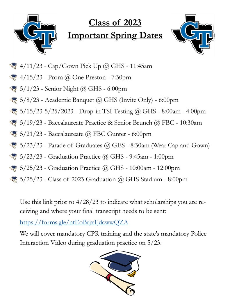 Seniors - Mark your calendars! Here is a list of all of the important dates you should be aware of. Click here for the PDF version:  5il.co/1t9gg