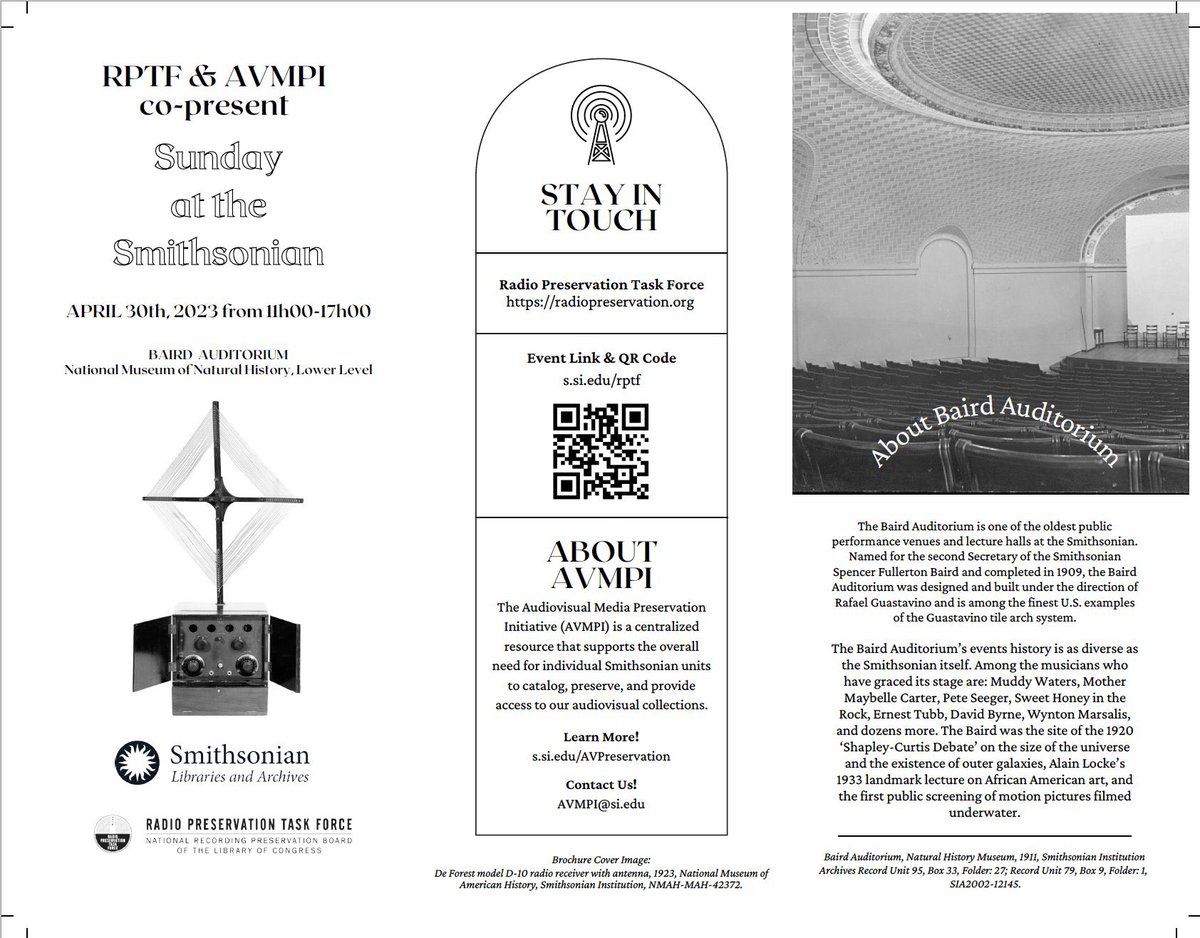 Smithsonian Libraries and Archives put together a cool flyer for our big event at the Baird Auditorium at <a href="/NMNH/">Smithsonian NMNH</a> on Sunday! I love the Smithsonian.