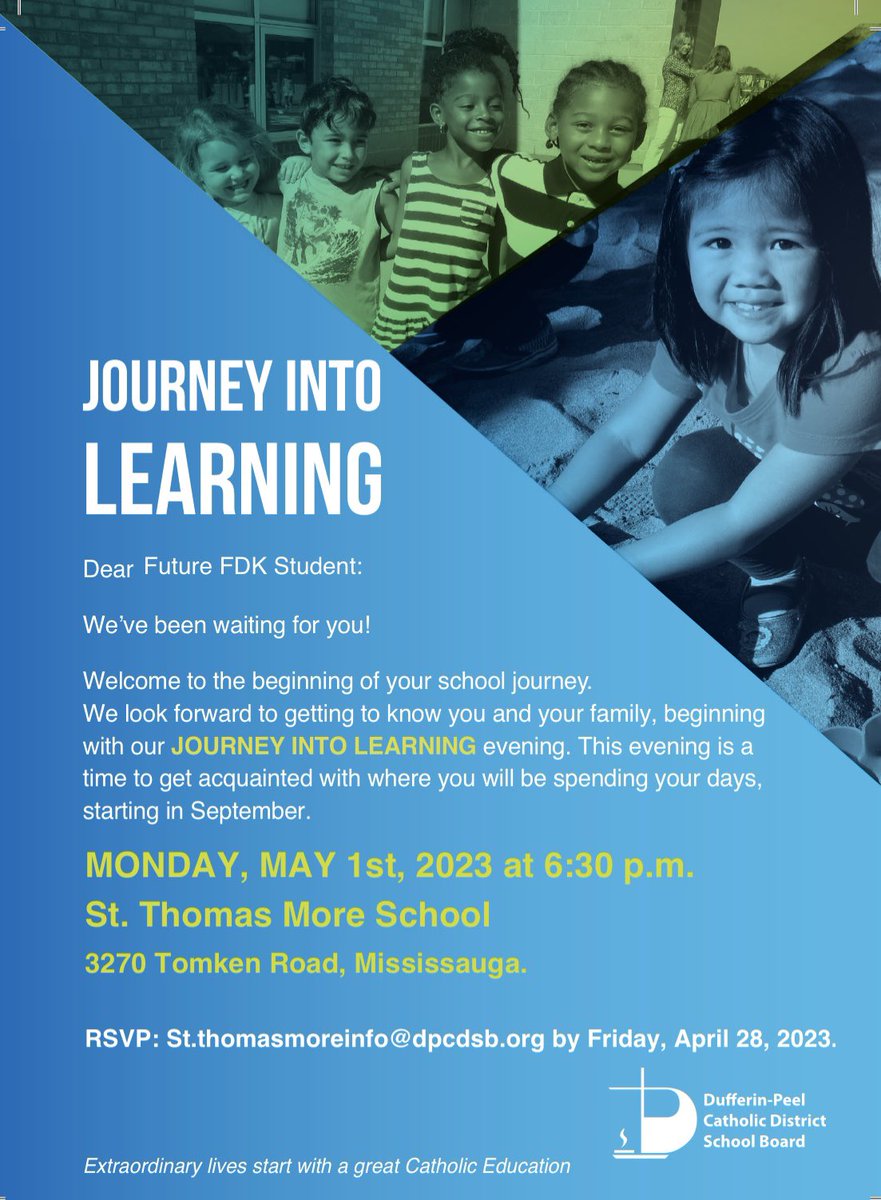 On Monday May 1st, we welcome our newest STM Grey Wolves for Journey to Learning/Welcome to Kindergarten night.  The kinder team cannot wait to meet them!! #WelcomeToKinder  #JourneyToLearning #kindergarden <a href="/MrsPadzik/">Mrs. Padzik</a> <a href="/stthomasmore19/">St Thomas More DPCDSB</a> <a href="/DPCDSBSchools/">Dufferin-Peel Catholic District School Board</a>