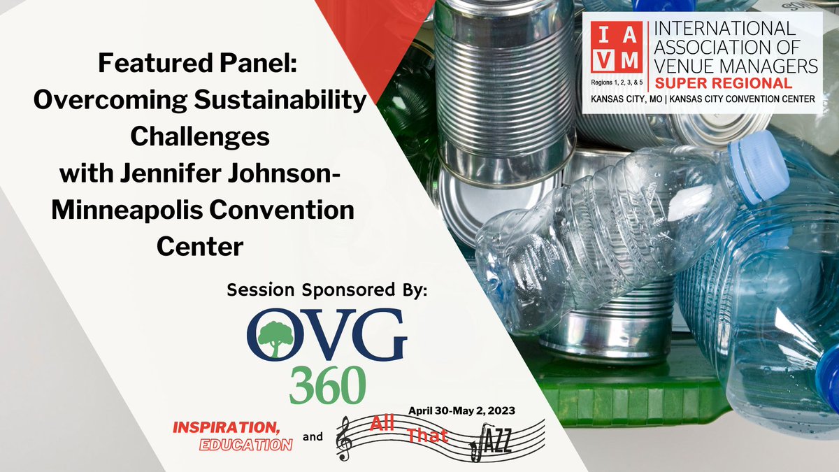IAVMRegion3's tweet photo. April 26th
Running a truly sustainable operation comes with many challenges, let’s learn how to overcome them Tuesday, May 2nd at 8:30 am. Join Jennifer Johnson of the Minneapolis Convention Center for an engaging discussion. For more information  go to https://t.co/hI0OAV41Zd https://t.co/qb3qKgobhb