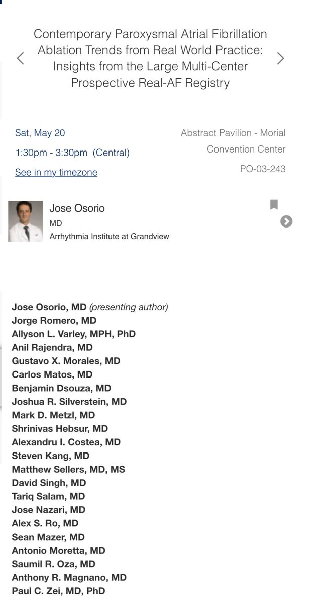 Attending #HRS2023? Check out @josoriomd’s #REALAF presentation, “Contemporary PAF Ablation Trends from Real World Practice: Insights from the Real-AF Registry” on Sat May 20. @BiosenseWebster @JorgeERomeroMD @paulzei @AnilRajendra1 @SaumilOzaMD @Mdmetzl @bdsouz01 @drdavidsingh