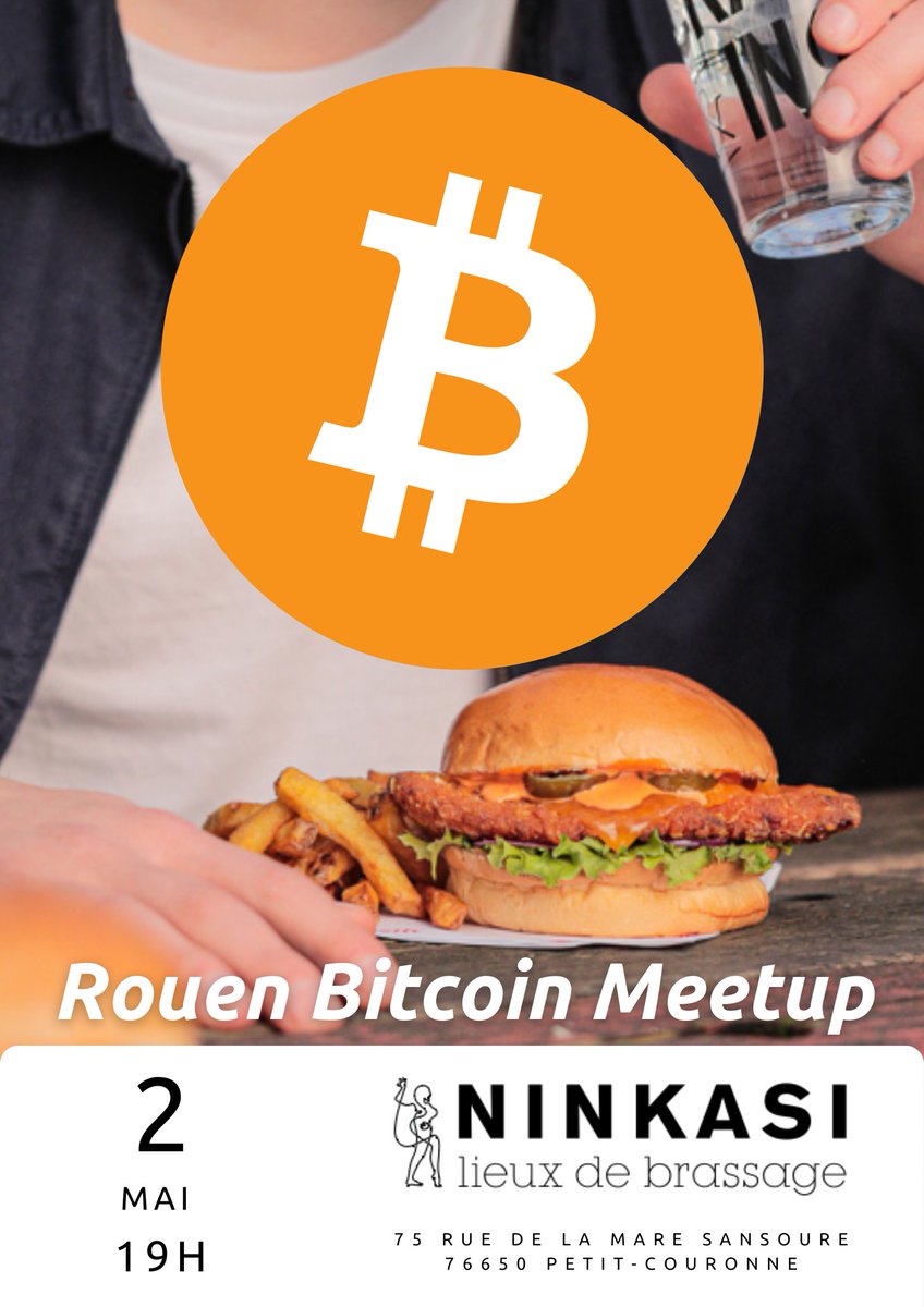 crypto_normandy's tweet photo. Vous êtes passionné de #Bitcoin et vous voulez rencontrer d'autres Bitcoineurs en Normandie ? Rejoignez-nous pour le Bitcoin Meetup le 2 mai 2023 à 19h chez Ninkasi ! Profitez d'une soirée conviviale autour de bières, burgers, salades et planches.
@bitcoinpointfr @DecouvreBitcoin https://t.co/MpmT0L7Ndr