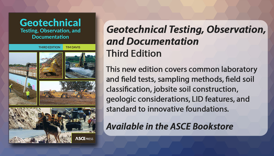 ASCEpublishing's tweet photo. The third edition of this bestselling #ASCEPress field manual is an indispensable reference guide for #Soil technicians, inspectors, and geotechnical engineers. #GeotechnicalEngineering @GeoInstitute
Learn More: https://t.co/hPngcqni26 https://t.co/wP2S87twCK