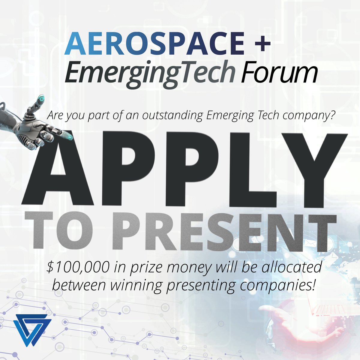 Florida Venture Forum (@flventure) on Twitter photo EmergingTech companies! Apply now to present at the 2023 Aerospace+EmergingTech Forum & showcase your work. Selected presenters eligible for $100k in <a href="/SpaceFlorida/">Space Florida</a> Accelerating Innovation awards. Don't miss this opportunity! Apply at flventure.org/aerospace-emer… #EmergingTech EmergingTech companies! Apply now to present at the 2023 Aerospace+EmergingTech Forum & showcase your work. Selected presenters eligible for $100k in <a href="/SpaceFlorida/">Space Florida</a> Accelerating Innovation awards. Don't miss this opportunity! Apply at flventure.org/aerospace-emer… #EmergingTech