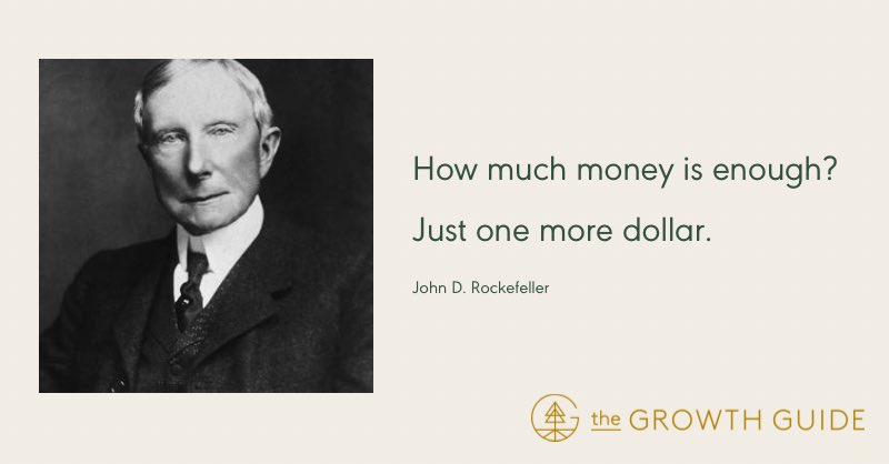 IAmClintMurphy's tweet photo. You'll never be rich,

If you can't define enough.

I think about this a lot as I get older.

Two different stories come to mind when I think about it.

The first is a story that involves John D. Rockefeller who had a reputation of being:

• Greedy
• Corrupt
• Ruthless

When he was asked how much money was enough, he replied, Just one more dollar...

Let's contrast that with this story told by Kurt Vonnegut in The New Yorker in May 2005:

Joseph Heller and I were at a party given by a billionaire on Shelter Island.

I said, “Joe, how does it make you feel to know that our host only yesterday may have made more money than your novel ‘Catch-22’ has earned in its entire history?”

And Joe said, “I’ve got something he can never have.” 

And I said, “What on earth could that be, Joe?”

And Joe said, “The knowledge that I’ve got enough.”

..........

When you can't define enough, my friends, 

You'll Never Be Rich.
