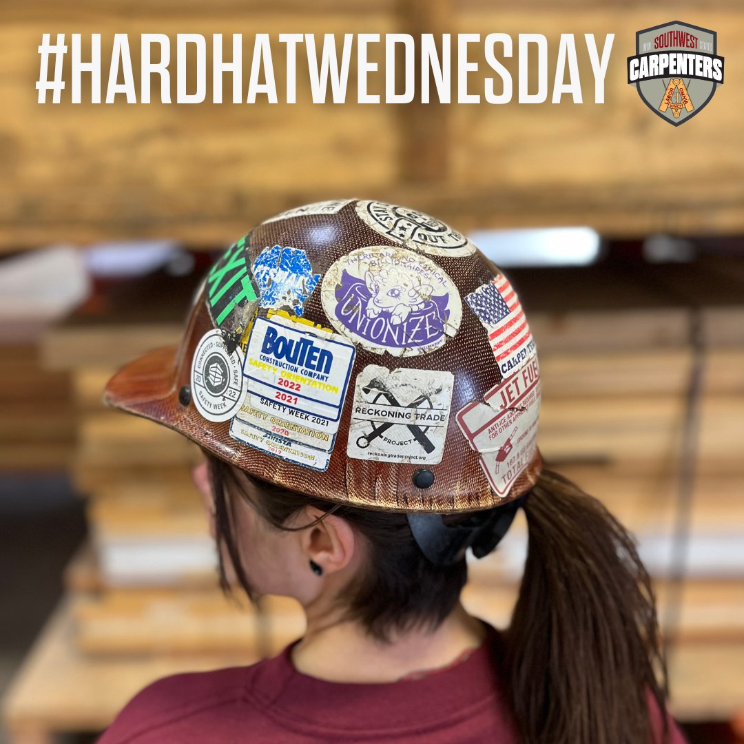 WSCarpenters's tweet photo. Happy #HardHatWednesday from @SpokaneTradeswomen founder &amp; #Local59 Delegate Sloan Duncan! 
 #SWMSCarpenters #UnionCarpenters #JobsWagesBenefits #Brotherhood #UnionStrong #Carpenters #WeBuildAmerica #BorderToBorder #UnionProud https://t.co/T3eCaJ8ecT