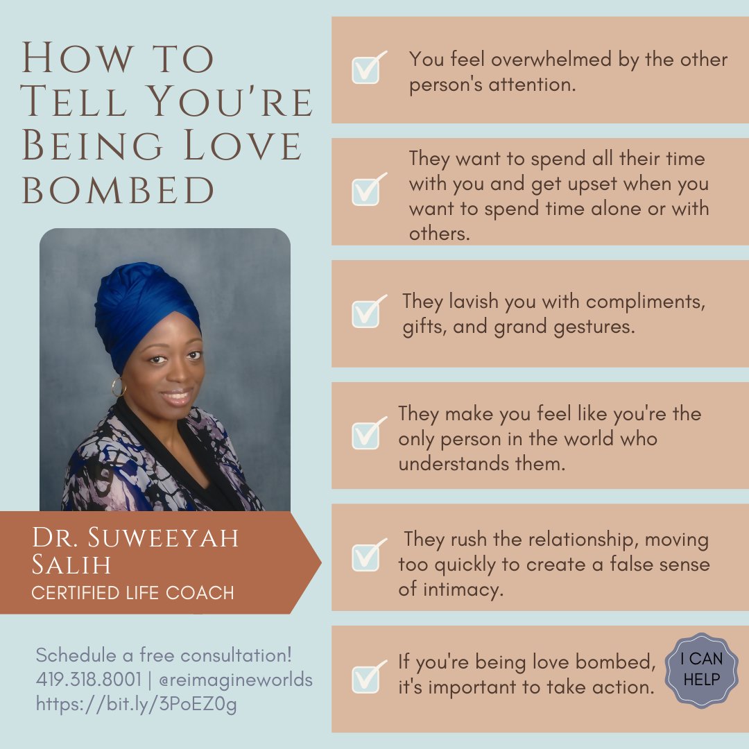 onedrsalih's tweet image. Love bombing is a manipulation tactic that involves showering someone with excessive affection and attention in order to gain control over them. Here are some signs that you may be experiencing love bombing. 
#lovebombing #manipulationtactics #controlissues #toxicrelationships