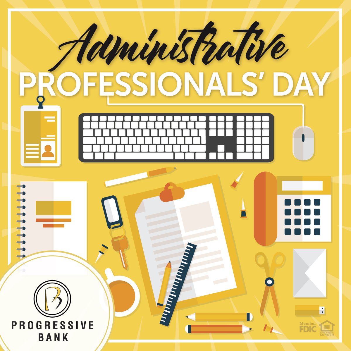 ProgressiveBank's tweet photo. Happy Administrative Professionals Day! We appreciate our support team members who keep us moving forward every day!
#ProgressiveBank #LocalBank https://t.co/iZ2yjEaSwV