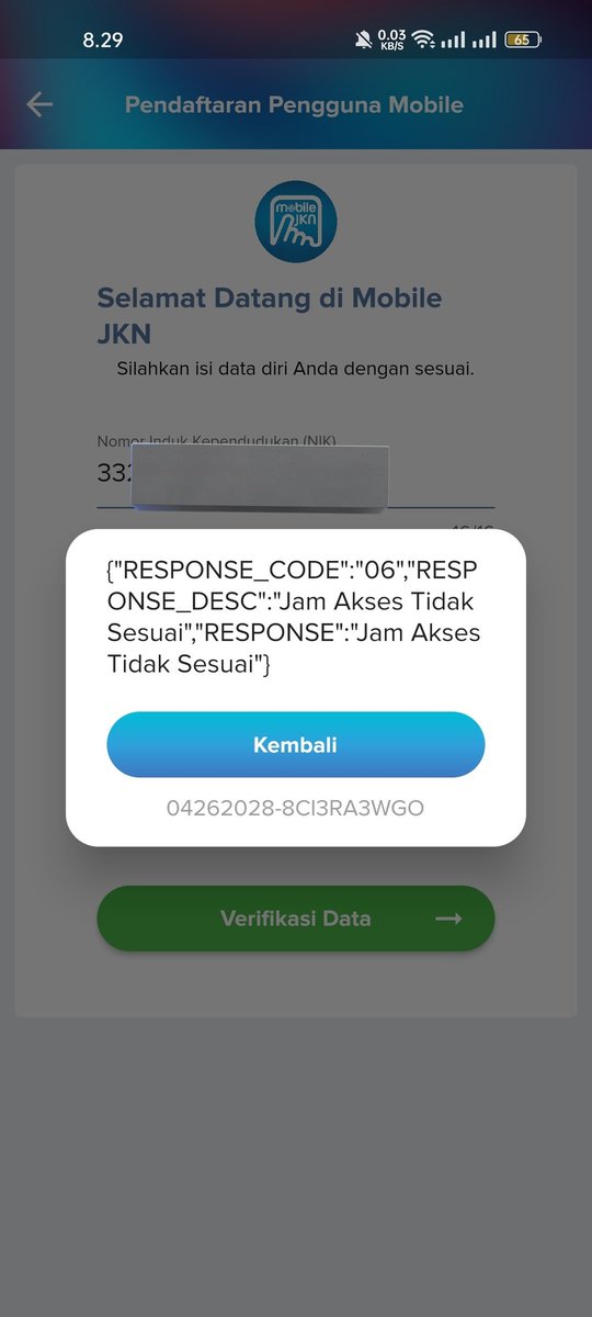 dindameisaa's tweet photo. @BPJSKesehatanRI malam min, ini saya mau daftar akun kok selalu seperti ini ya keluarnya? https://t.co/sakXreF6Lr