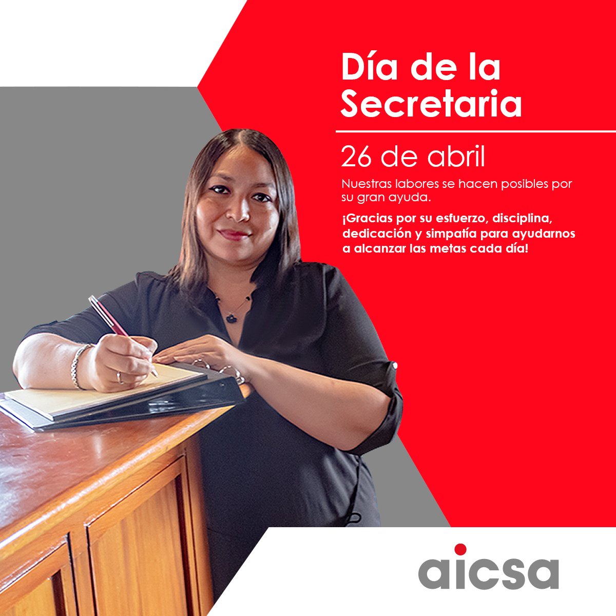 ¡Felicitamos a todas las secretarias en su día! 

Su dedicación, habilidades organizativas y trabajo en equipo son fundamentales para ayudarnos a alcanzar nuestras metas laborales día a día. Gracias por su incansable labor y compromiso con la excelencia. #corporaciónaicsa