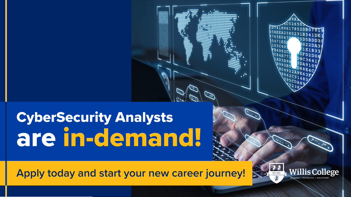 Approximately 75% of organizations report facing increased risks due to shortages in #cybersecurity skills. Acquire some of the most desired skills in the digital world taught by expert instructors in the CyberSecurity Analyst program at Willis College: williscollege.com/programs/techn…
