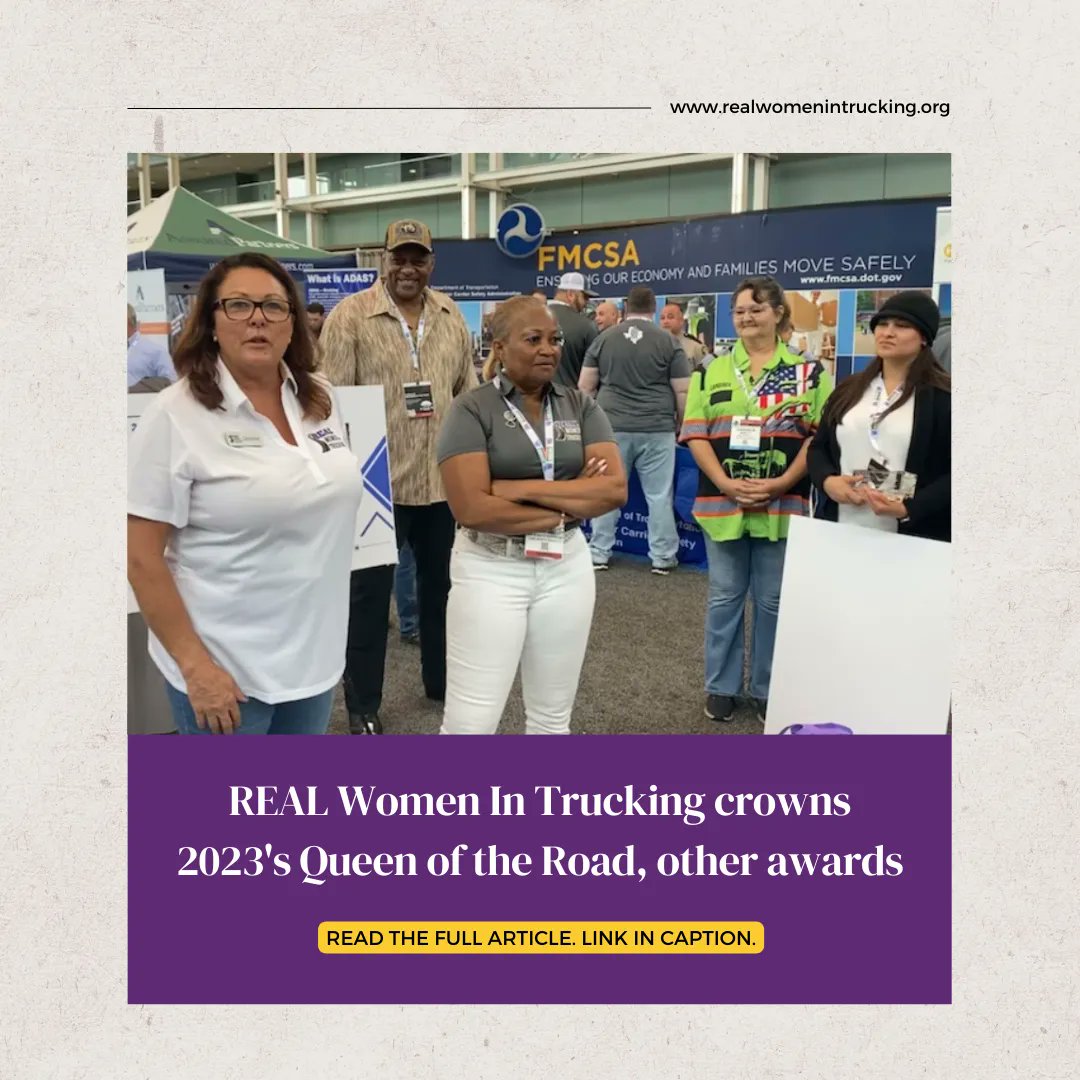 WomenTruckers's tweet photo. REAL Women In Trucking is proud to honor these trailblazing women and is grateful for the positive impact they are making in the trucking industry.
Read more about the awarding in this article from Overdrive Magazine here: https://t.co/InEn4GrIPH
#queenoftheroad #rwit https://t.co/fplO2beMUs