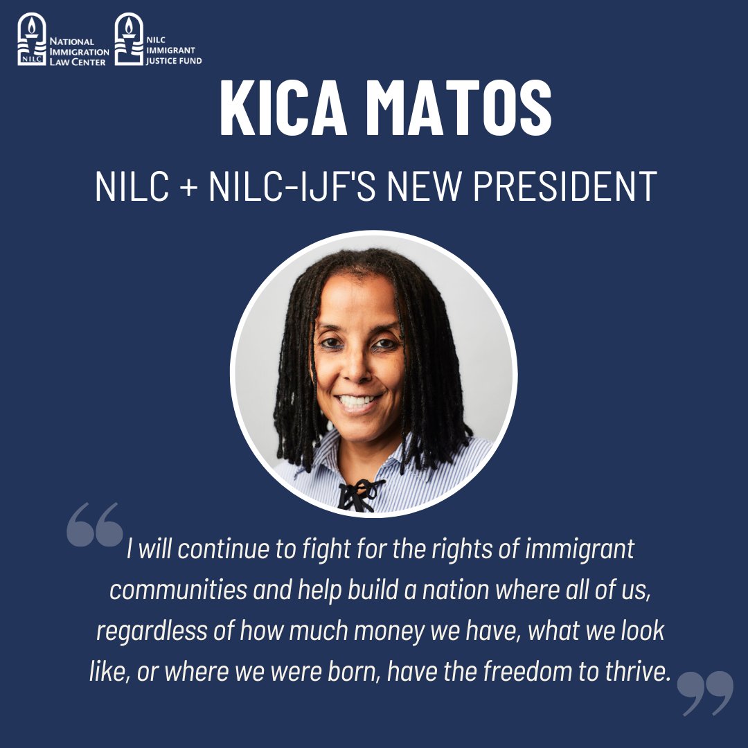 NILC's tweet photo. 🎉We are thrilled to welcome Kica Matos as our incoming president!

Kica brings over two decades of experience advancing social &amp; immigrant justice. Under her leadership, we will continue to fight for the rights and opportunities of low-income immigrants &amp; their loved ones. https://t.co/GfO4tjXgd1