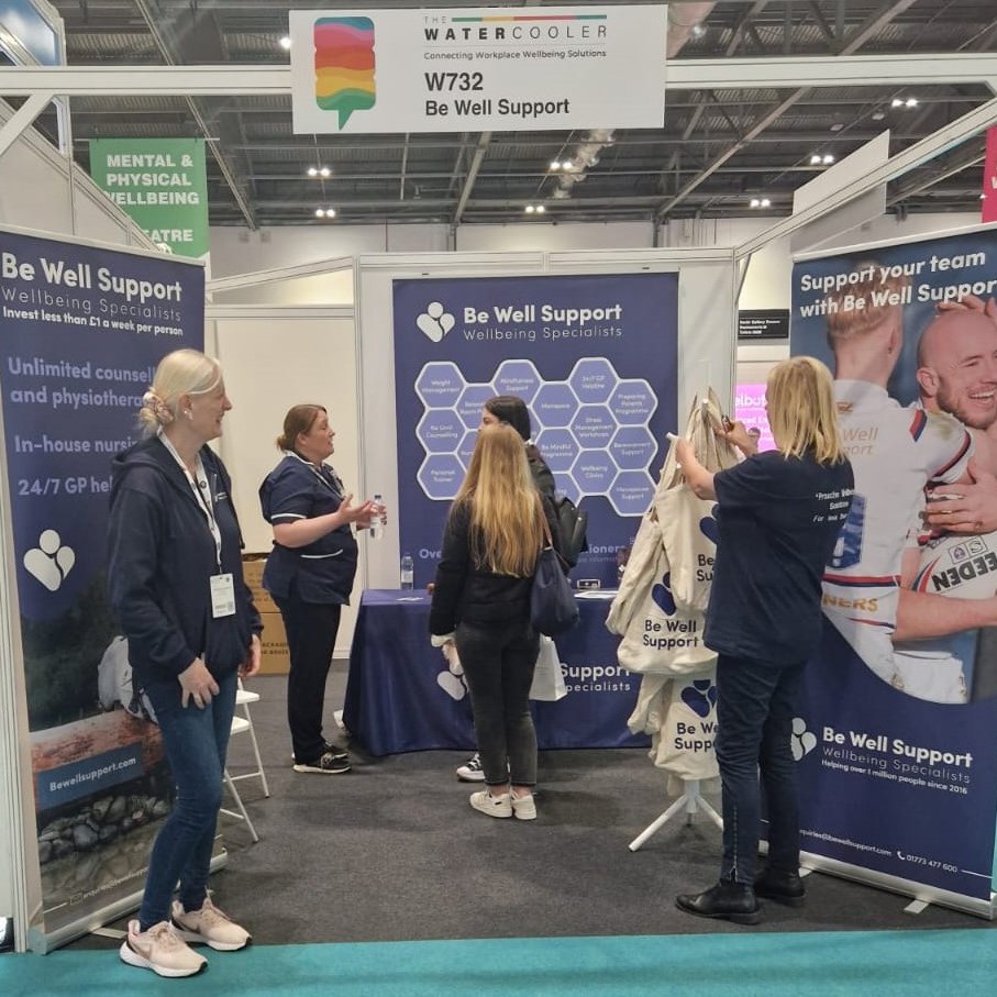 Our team have been having some great conversations today at <a href="/watercoolerevnt/">The Watercooler & The Office 2024</a> <a href="/ExCeLLondon/">Excel London</a> about the importance of staff wellbeing and how we can help! 🩺🧑🏻‍⚕️💙