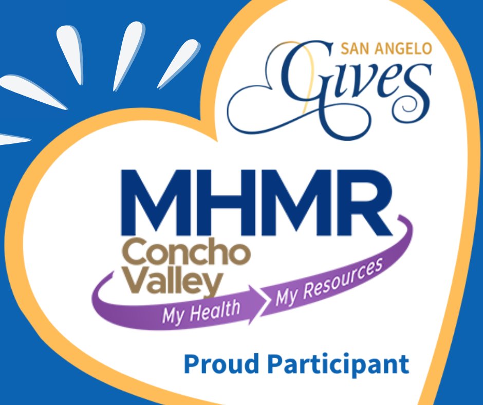 San Angelo Gives is 1 week away! Any donation you give on this day will go to support the individuals in our Intellectual and Developmental Disabilities programs.
Check out our giving day page for more information! sanangelogives.org/mhmrcv
#mentalhealthawareness #sanangelogives
