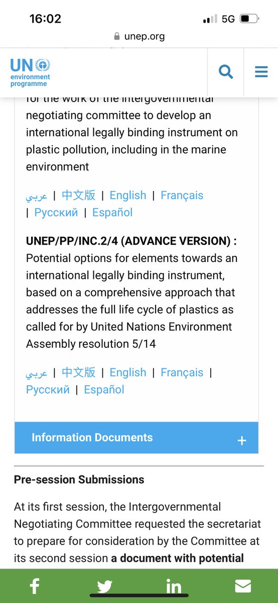 Happy to announce #OptionsPaper for #INC2 #PlasticsTreaty is now up in all six languages. ⁦<a href="/UNEP/">UN Environment Programme</a>⁩ ⁦<a href="/UNFCCC/">UN Climate Change</a>⁩ ⁦<a href="/UNCCD/">UN Land and Drought</a>⁩ ⁦<a href="/UNBiodiversity/">UN Biodiversity</a>⁩ ⁦<a href="/brsmeas/">The Basel, Rotterdam and Stockholm Conventions</a>⁩