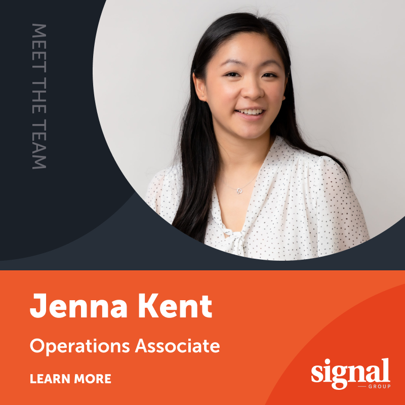 signalgroupdc's tweet photo. To celebrate #AdministrativeProfessionalsDay, we are showcasing Operations Associate Jenna Kent and the work she does behind-the-scenes to propel our team and our clients’ success. Read more in her #SignalSpotlight here: