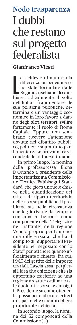 profgviesti's tweet photo. La secessione dei ricchi avanza, con decisioni tecniche e trattative segrete
Messaggero e Mattino 26/4 https://t.co/let0woe4YN