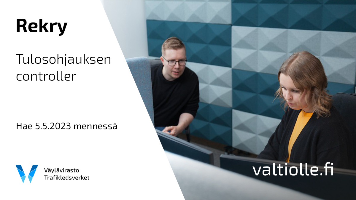 📊 Etsimme osaavaan joukkoomme tulosohjauscontrolleria. 
👍 Tehtävässä korostuu yhteistyö ELY-keskusten liikennevastuualueiden kanssa.
📅 Hae paikkaa viimeistään 5.5. klo 16. Lue lisää 
valtiolle.fi/fi-FI/ilmoitus… 
#rekry #ValtiollaTöissä #TöissäSuomelle