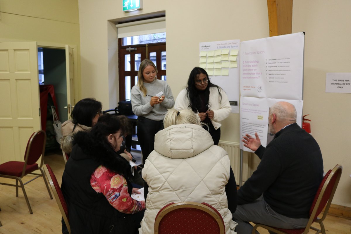 MPlan students are looking forward to reviewing lots of interesting opinions and views of the Blackpool community from their lively and engaging community meeting last night. #ProudofPlanning #Blackpool