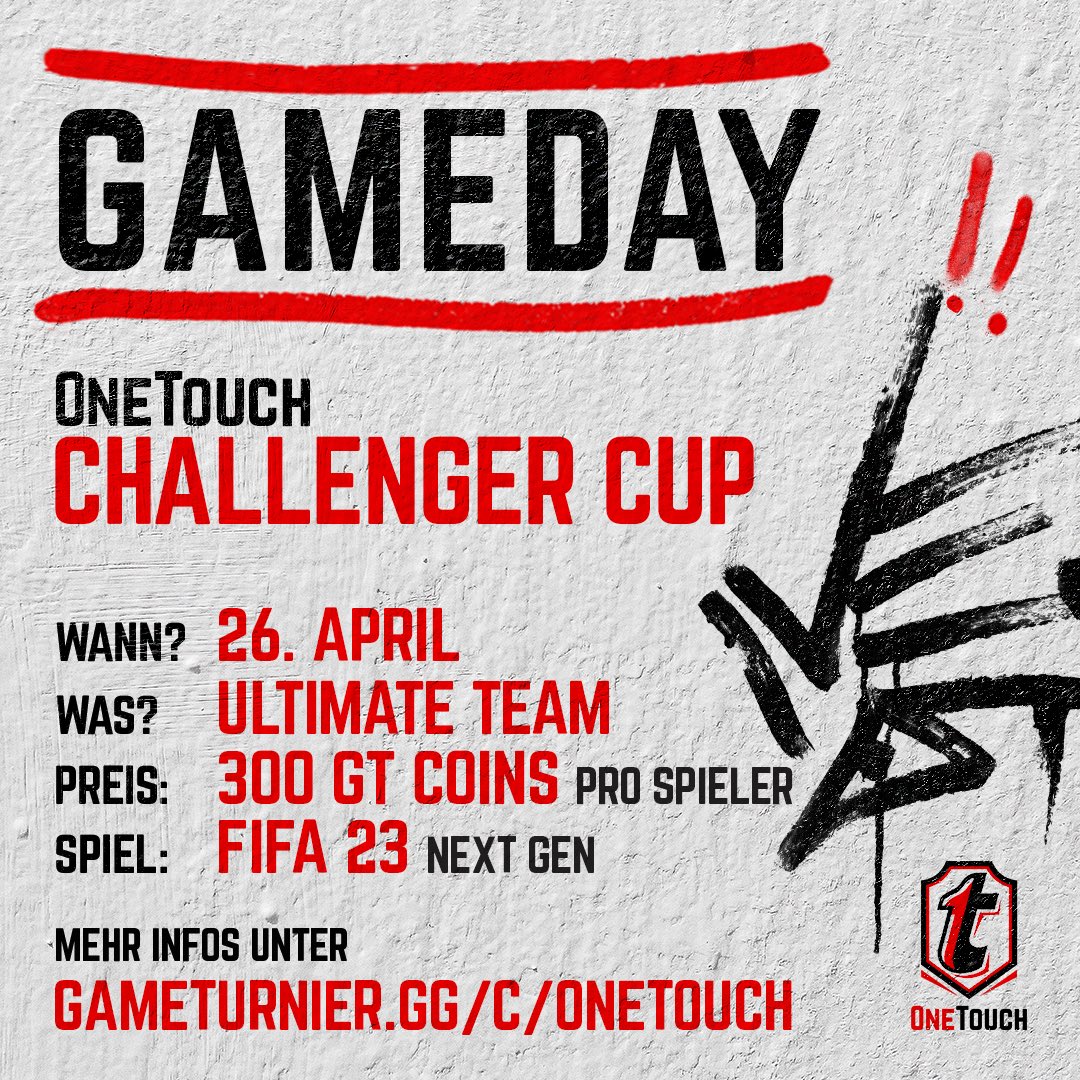 🎮🔥 GAMEDAY 🔥🎮

📌18:30 Uhr Check-In 
📌300 GT Coins 
📌NextGen 

Link zur Anmeldung 👉🏼 gameturnier.ch/c/onetouch 

#efootball #onetouch #fun #gaming #spiele #fifa #efifa #fifagaming #fussball #fut #fut23