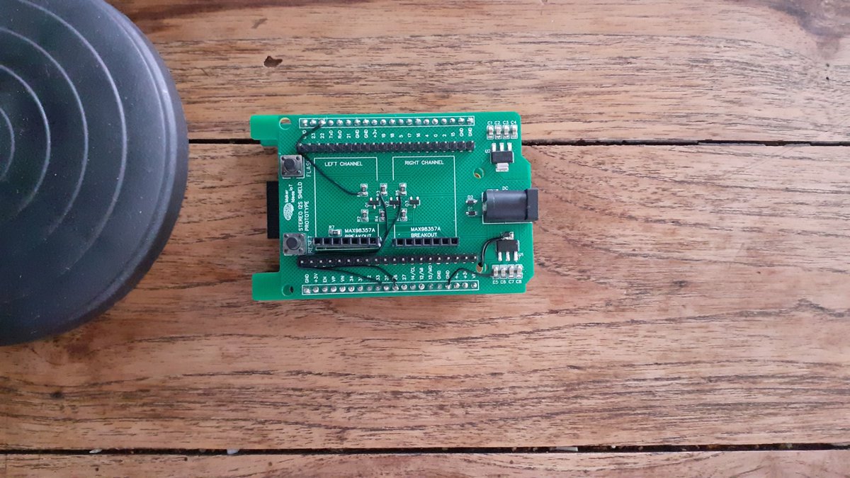 JeanRedelinghu1's tweet photo. Prototype Stereo I2S Shield for ESP32-S Dev board.
Some mistakes were made during the design stage but
that has all been corrected now, but the initial PCB still works exactly as expected!
https://t.co/MtfLPjK9pm
#makeriot2020
#pcbway
#i2s
#soundprojects https://t.co/0FO7WMB70i