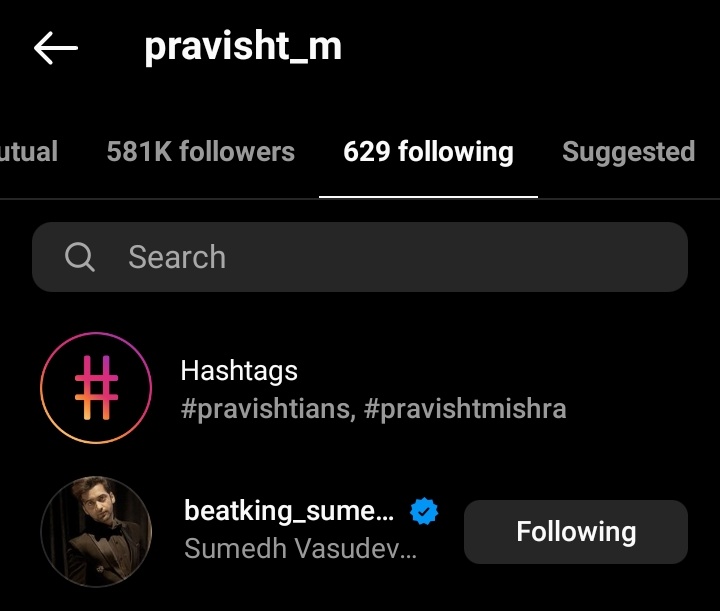 onlyforsumedh's tweet photo. is this happening fr or it's a glitch or something? 😭
i wanna know every detail of what transpired between #SumedhMudgalkar and #PravishtMishra and what led to them following each other so whenever you both have some time to spare pls come live and let us know abt it? #sumisht https://t.co/pnCG2TBQIu