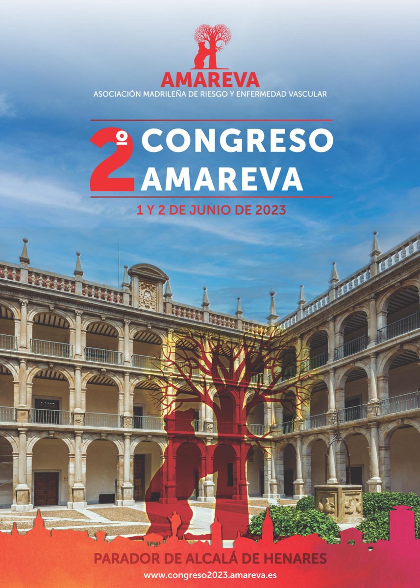 AMAREVA_Madrid's tweet photo. Todas las especialidades en riesgo vascular  de @SaludMadrid  de #neurología #medicinaInterna #endocrino #cxvascular #nefrología #atencionprimaria #cardiologia… se reúnen  en Alcalá de Henares  el 1-2 junio 2023. 
Puedes consultar el programa en:
https://t.co/eKsdqZVeDh https://t.co/FZbPmHAiGH