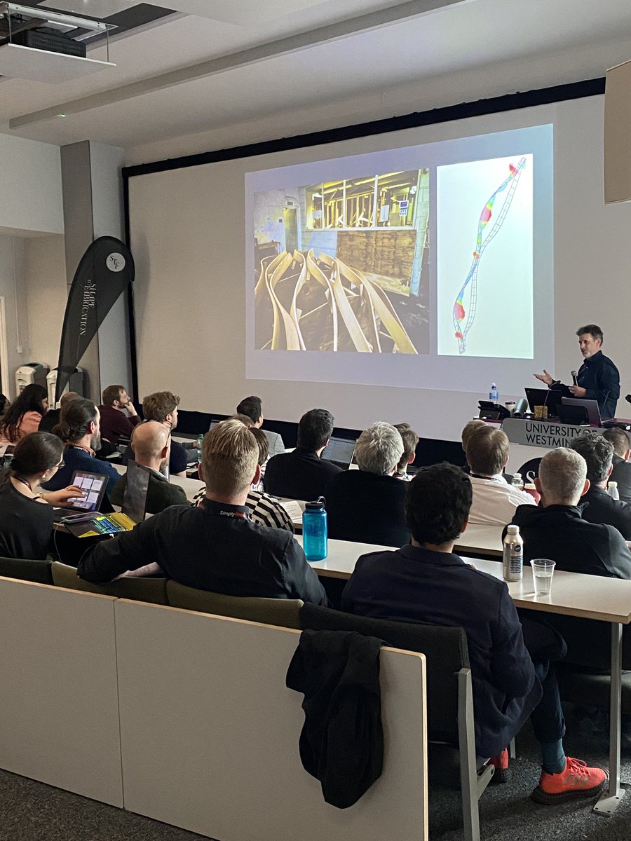 Martin Self from <a href="/xylotek/">Xylotek</a> presenting at STF 2023 showing us beautiful timber structure projects including the ‘Cabana’ project delivered with <a href="/Mamou_Mani/">Arthur Mamou-Mani</a> and <a href="/FormatEngineers/">Format Engineers</a> #shapetofabrication