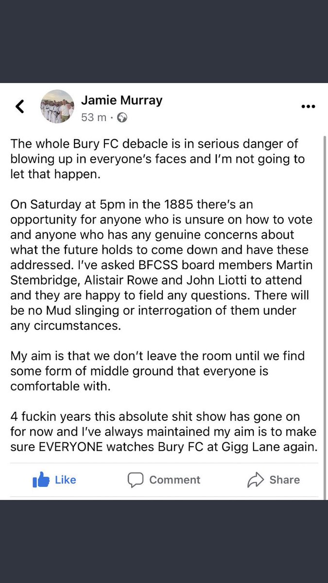 JamesSm66490870's tweet photo. @OfficialBuryAFC get down to this and get it sorted https://t.co/D0K6sLcguN