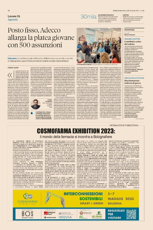 aamalacrida's tweet photo. Come racconto in un'intervista al @sole24ore come @AdeccoItalia ci siamo presi l'impegno di assumere 500 giovani con contratto a #TempoIndeterminato attraverso i programmi di #Education che organizziamo con gli istituti tecnici e le aziende del territorio. https://t.co/v6w6mUw1NX https://t.co/JJJ4yhP6IA